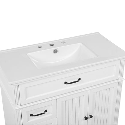 Bathroom vanity with sink and drawers freestanding solid wood cabinet white by HouseOfZazla on Tampa Home & Garden Store