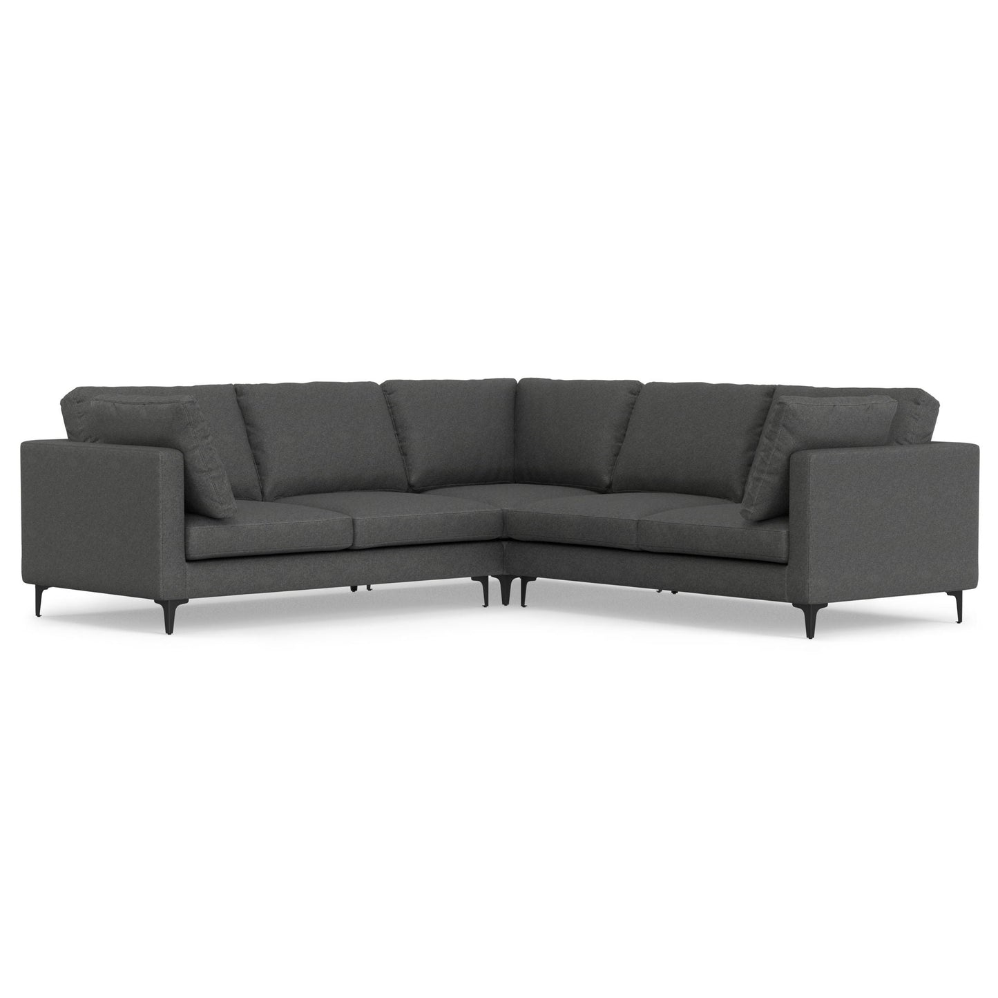 Ava Mid Century Corner Sectional Sofa Handcrafted in dark gray fabric by HouseOfZazla stationary on Tampa Home & Garden Store