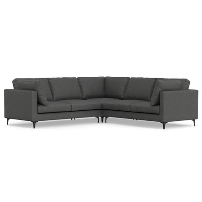 Ava Mid Century Corner Sectional Sofa Handcrafted in dark gray fabric by HouseOfZazla stationary on Tampa Home & Garden Store