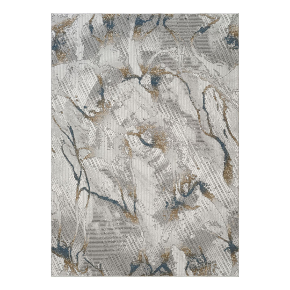 Geometric 3D effect area rug Ivory/Gray, 100% polyester pile by HouseOfZazla on Tampa Home & Garden Store