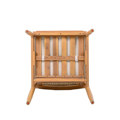 Acacia Wood Outdoor Dining Chairs Set of 2