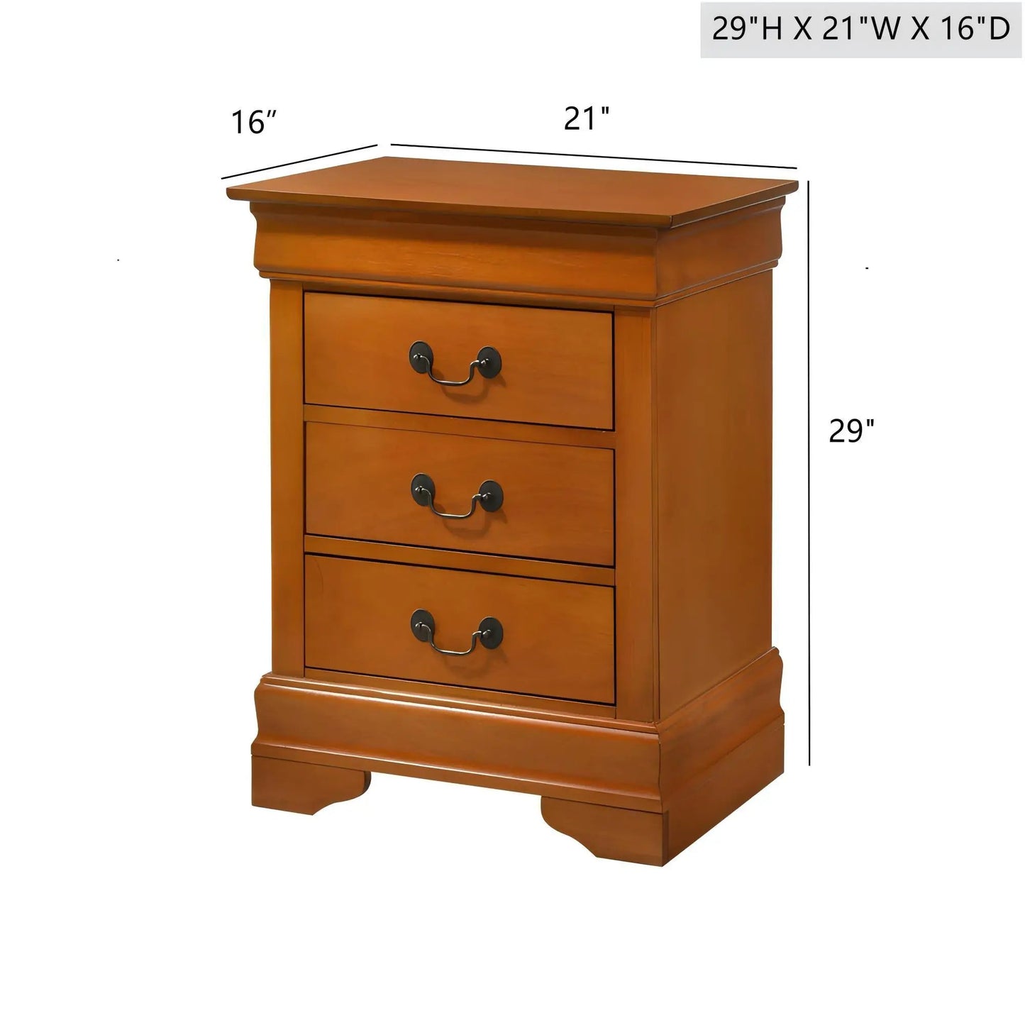 Louis Philippe Nightstand in Wood Veneer