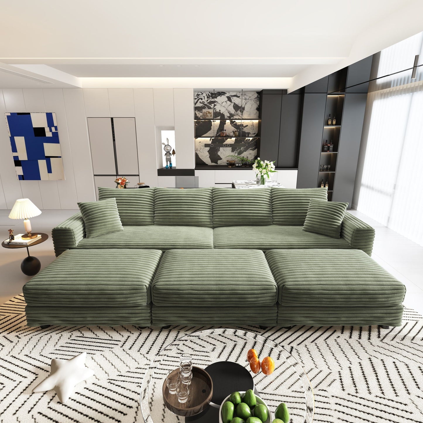 Modern Deep Seat Upholstered Sofa and Couch