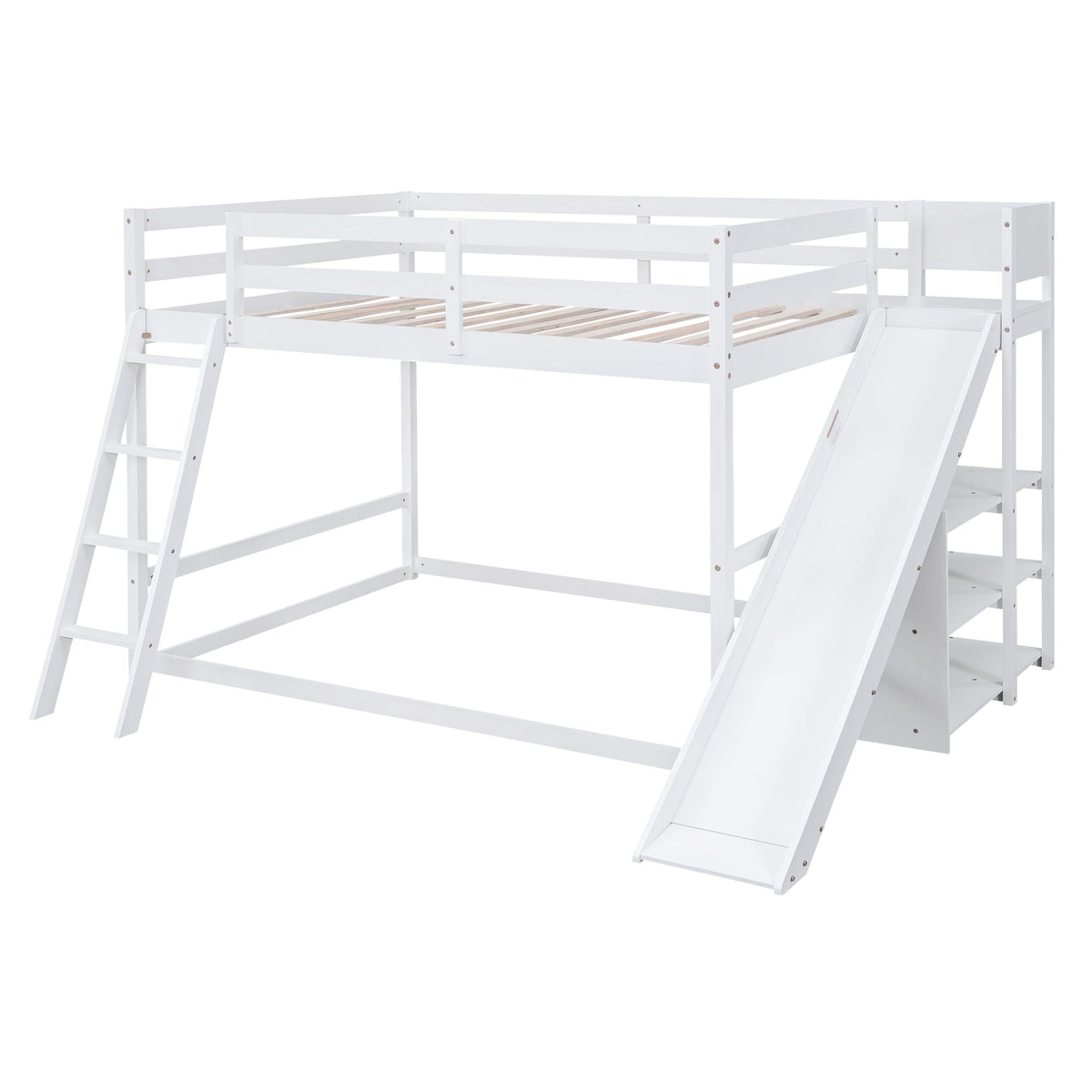 Bunk bed with ladder and slide in white pine wood by HouseOfZazla on Tampa Home & Garden Store