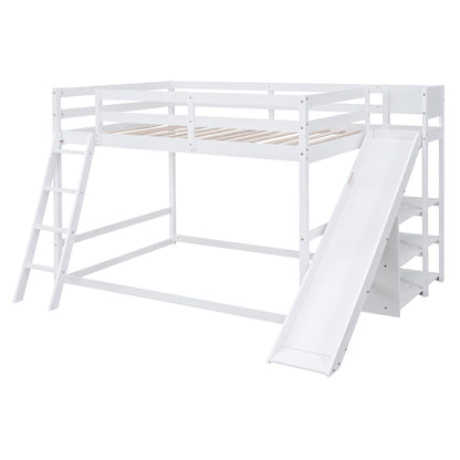 Bunk bed with ladder and slide in white pine wood by HouseOfZazla on Tampa Home & Garden Store