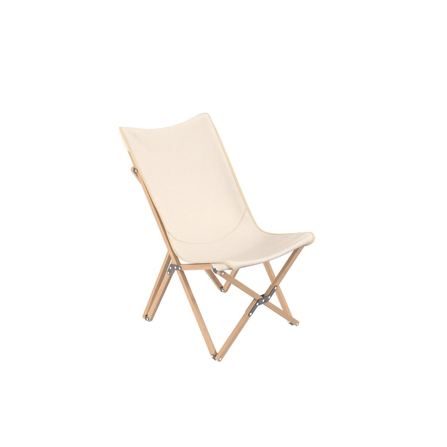 Set of 2 GemGear bamboo folding dorm chairs with beige fabric and storage pocket on Tampa Home & Garden Store