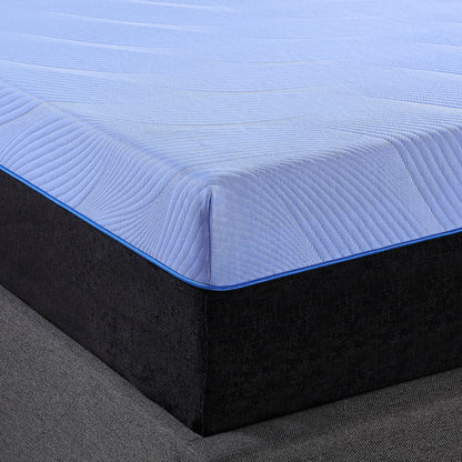 Latex Mattress by HouseOfZazla, 12in Refresh Hybrid Cooling, blue quilted surface on Tampa Home & Garden Store