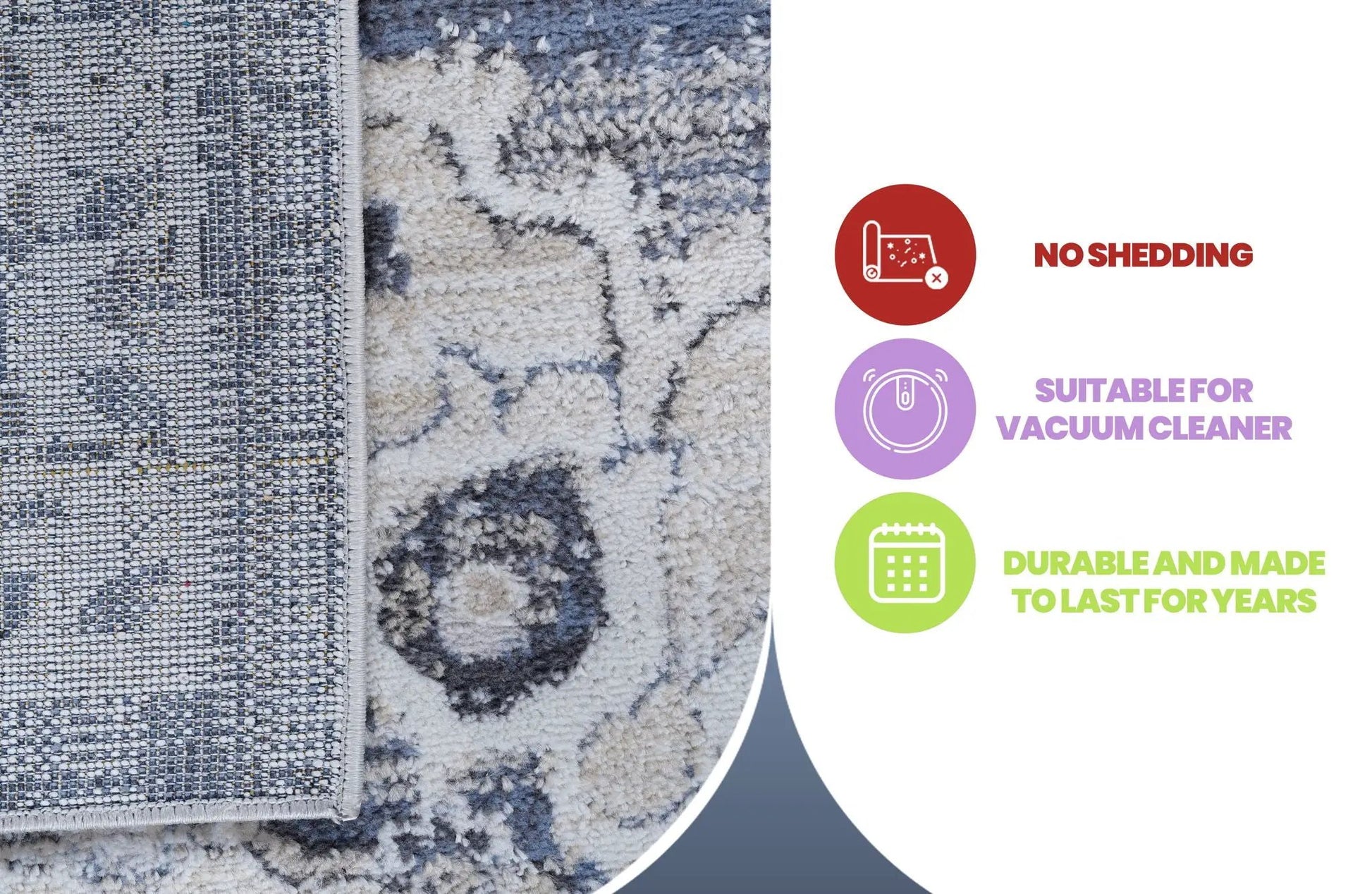 Payas Medallion Rug, blue and cream area rug by Unique Piece Furniture on Tampa Home & Garden Store