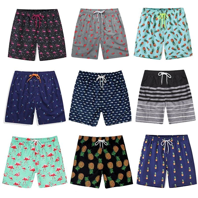 Stevvex men's beach shorts quick-dry boardshorts with nine tropical prints on Tampa Home & Garden Store