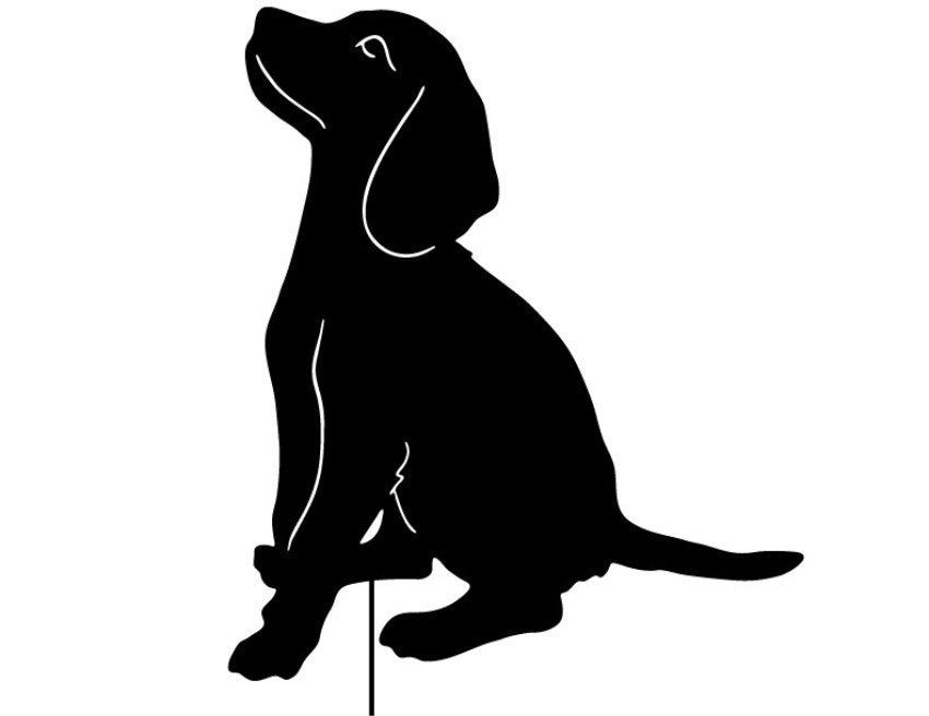 Beagle garden stake silhouette, black hound dog lawn ornament for yard Rustica Ornamentals on Tampa Home & Garden Store