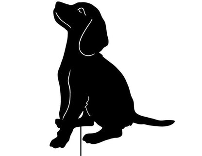 Beagle garden stake silhouette, black hound dog lawn ornament for yard Rustica Ornamentals on Tampa Home & Garden Store