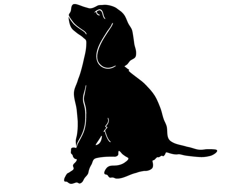 Beagle garden stake silhouette, black finish, Rustica Ornamentals hound lawn ornament on Tampa Home & Garden Store