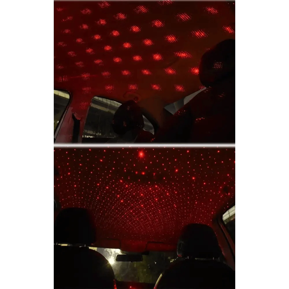 Stevvex USB LED Star Light projector for cars and home decor red dotted ceiling star pattern on Tampa Home & Garden Store