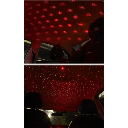 Stevvex USB LED Star Light projector for cars and home decor red dotted ceiling star pattern on Tampa Home & Garden Store