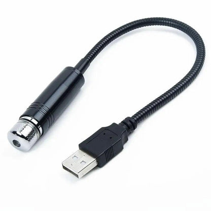 Stevvex USB LED book light with flexible black gooseneck and chrome cylindrical head USB-A plug on Tampa Home & Garden Store