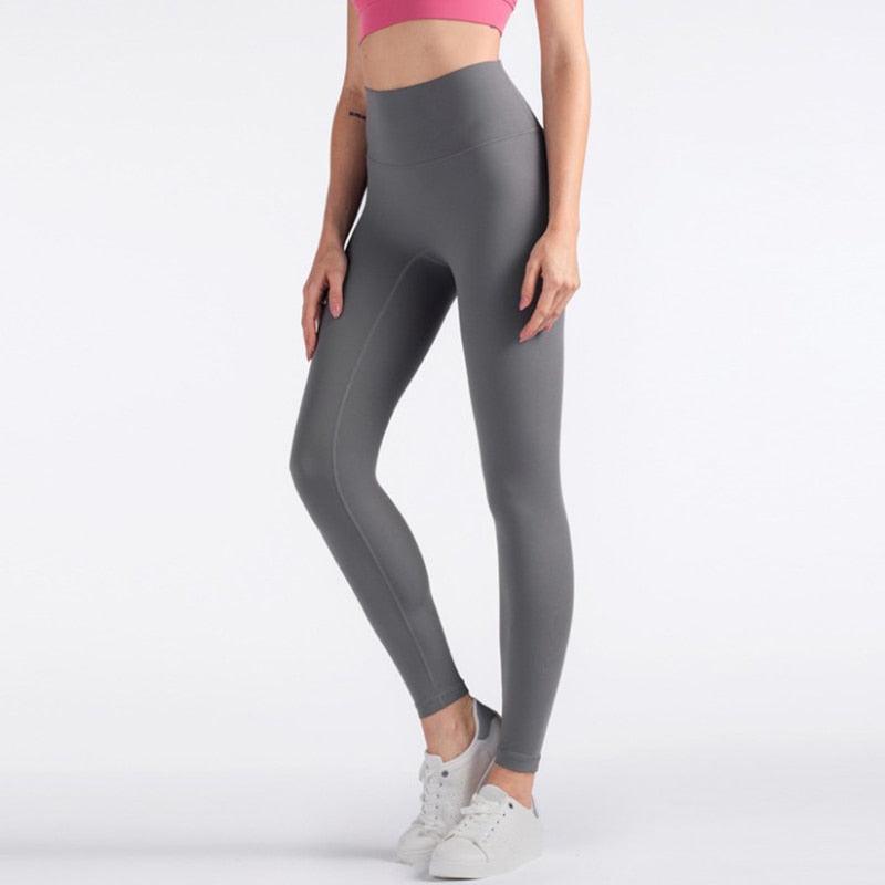 Stevvex full-length gray high-waist seamless leggings for women gym fitness tight pants on Tampa Home & Garden Store