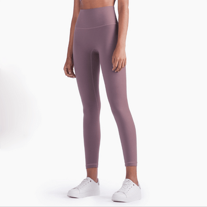 Stevvex women's high-waist seamless full-length leggings in mauve purple for gym and yoga on Tampa Home & Garden Store