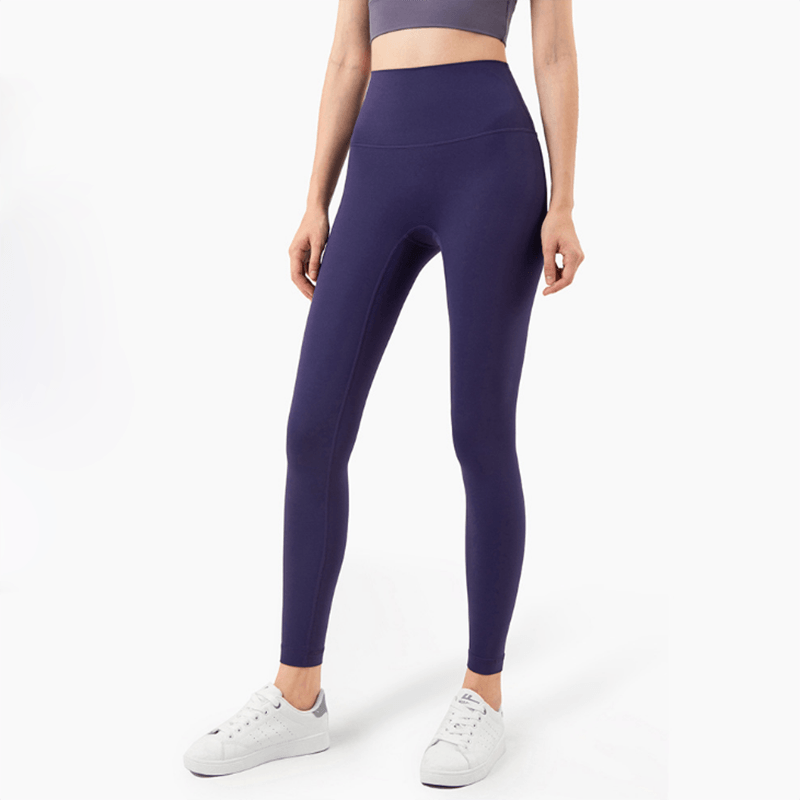 Stevvex women's high-waist seamless full-length navy leggings for gym and yoga on Tampa Home & Garden Store