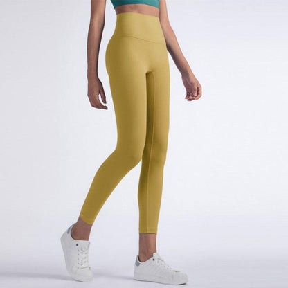 Stevvex women's mustard-yellow full-length high-waist seamless fitness leggings on Tampa Home & Garden Store