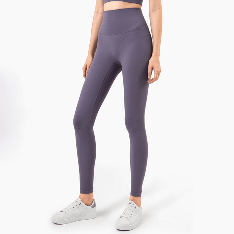 Stevvex women's purple high-waist full-length seamless fitness leggings for running on Tampa Home & Garden Store