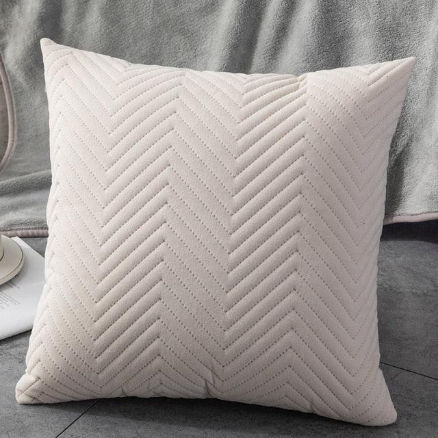Soft Velvet Throw Pillow Covers with Zipper, blush pink, chevron quilted texture, Stevvex on Tampa Home & Garden Store
