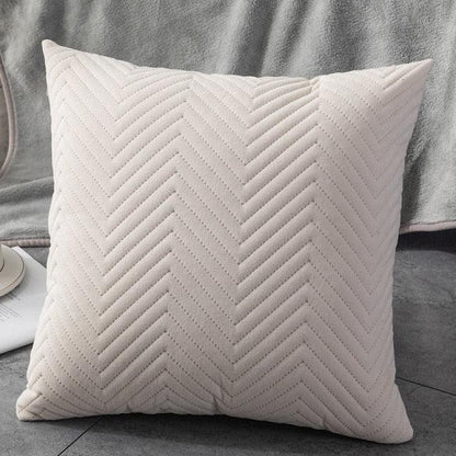 Soft Velvet Throw Pillow Covers with Zipper, blush pink, chevron quilted texture, Stevvex on Tampa Home & Garden Store