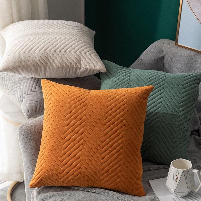 Soft Velvet Throw Pillow Covers with Zipper