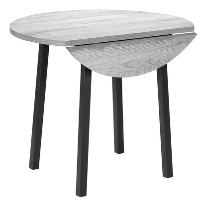 3 Piece Dining Table Set Small Drop-Leaf Table with light gray woodgrain top and black legs on Tampa Home & Garden Store