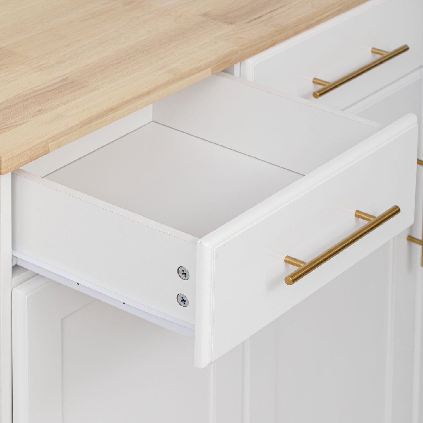 Rolling Kitchen Island With Vintage White Drawers