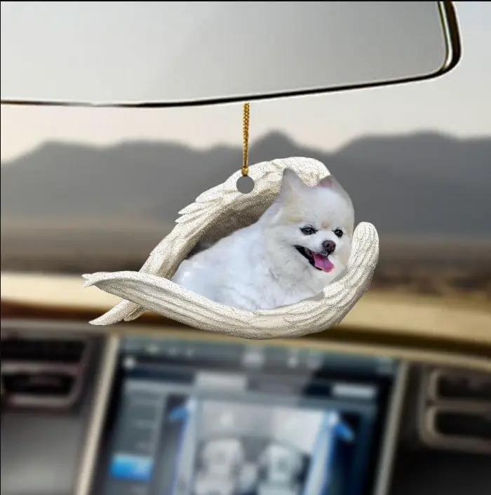 Car Pendant Sleeping Dog Angel Decor Hanging