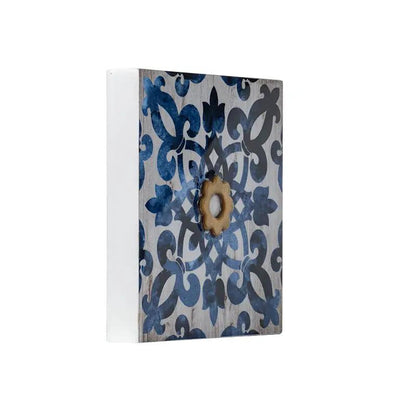 Abstract Wall Decor Accents White and Blue