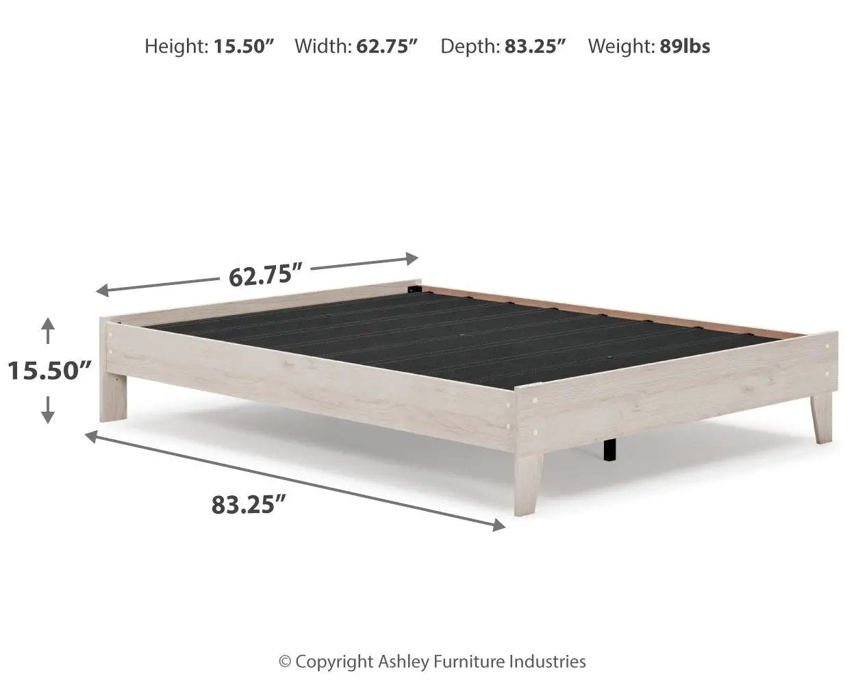 Socalle Platform Bed, light wood frame with black slat base, by Unique Piece Furniture on Tampa Home & Garden Store