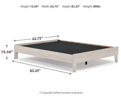 Socalle Platform Bed, light wood frame with black slat base, by Unique Piece Furniture on Tampa Home & Garden Store