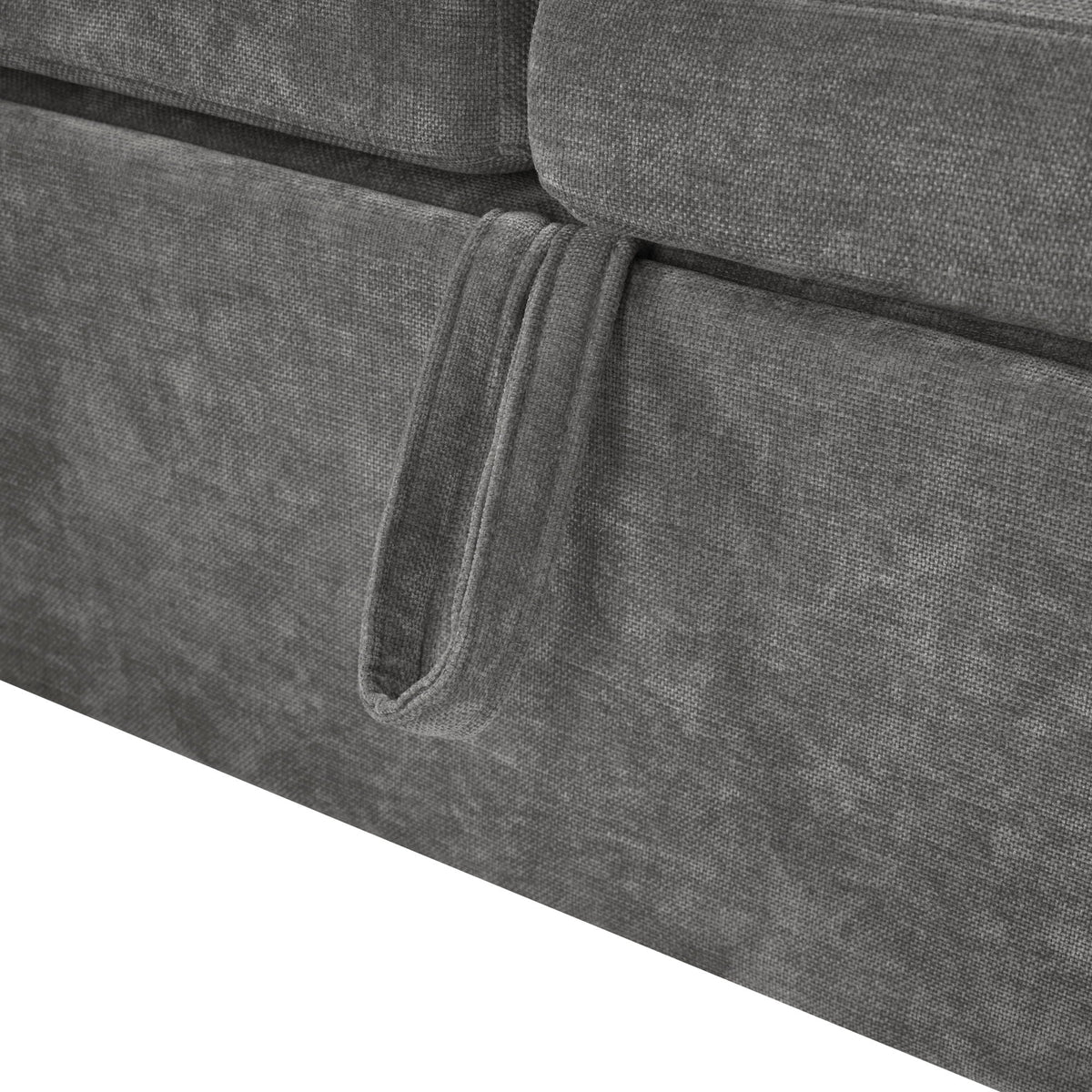 Modern L-shaped sleeper sectional sofa bed with hidden storage in gray textured upholstery on Tampa Home & Garden Store