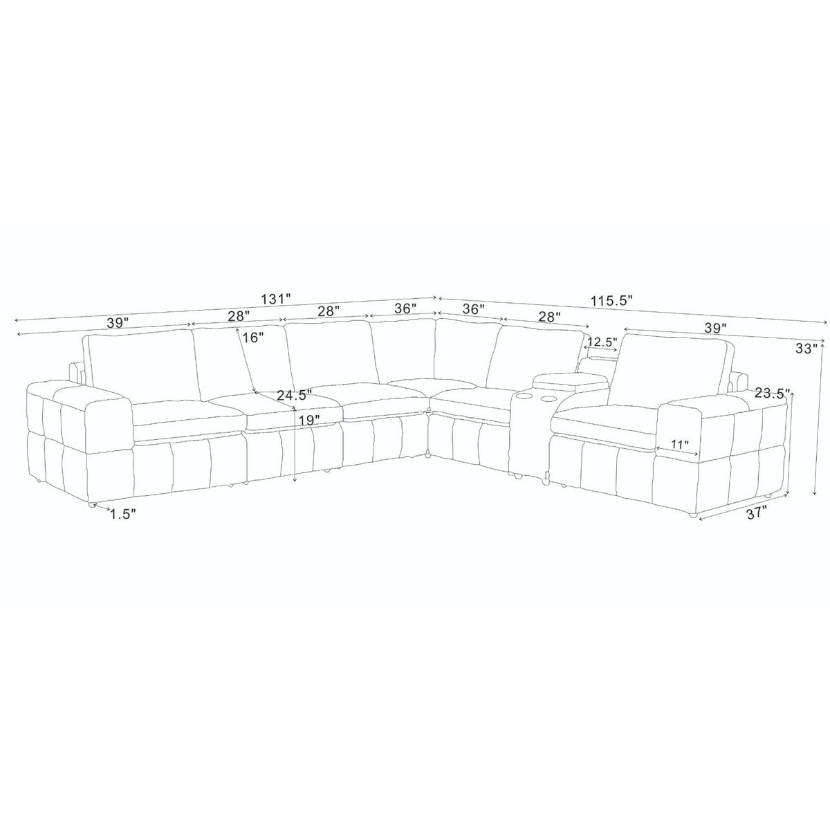 Large Arm Upholstery Modular Sectional in Olive Green with custom configuration HouseOfZazla on Tampa Home & Garden Store