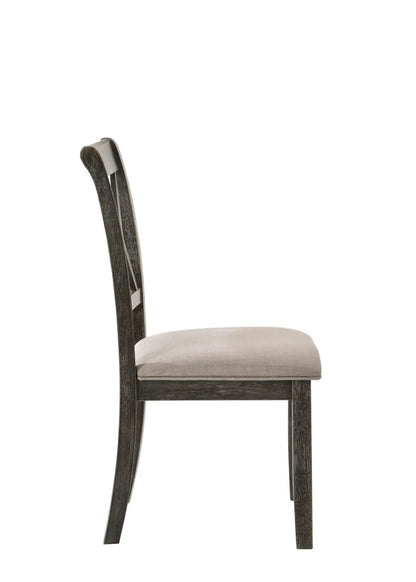 Claudia II Weathered Side Chair Set Beige Gray