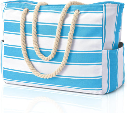 Waterproof Oversized Beach Tote Bag 20L Sandproof Zip Travel Carryall