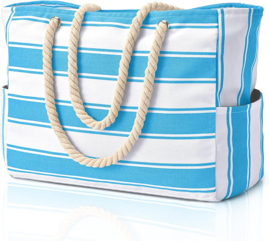 Waterproof Oversized Beach Tote Bag 20L Sandproof Zip Travel Carryall - Tampa Home & Garden Store