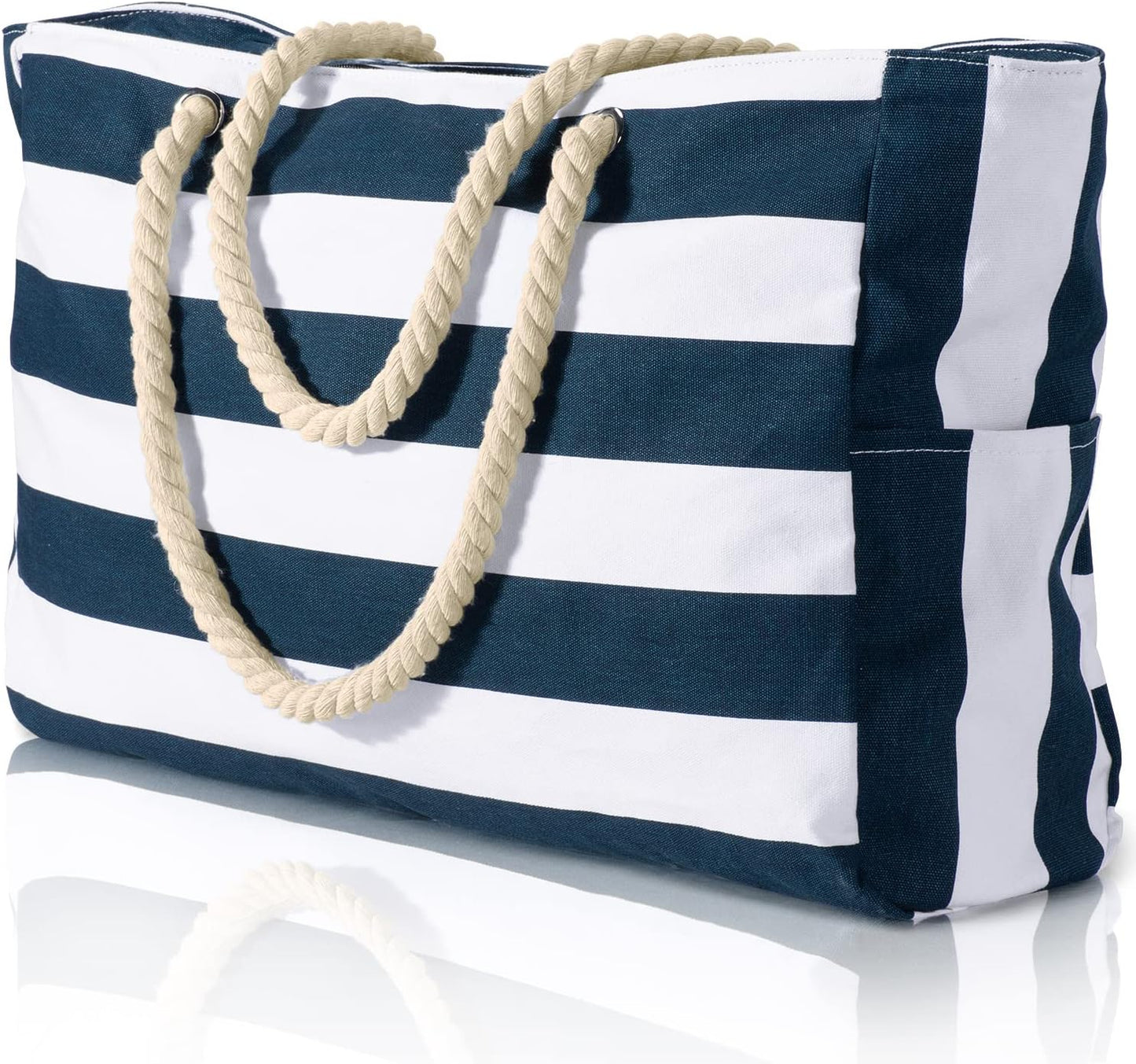 Waterproof Oversized Beach Tote Bag 20L Sandproof Zip Travel Carryall