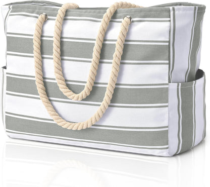 Waterproof Oversized Beach Tote Bag 20L Sandproof Zip Travel Carryall