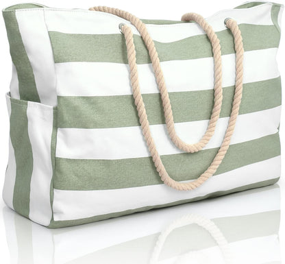 Waterproof Oversized Beach Tote Bag 20L Sandproof Zip Travel Carryall