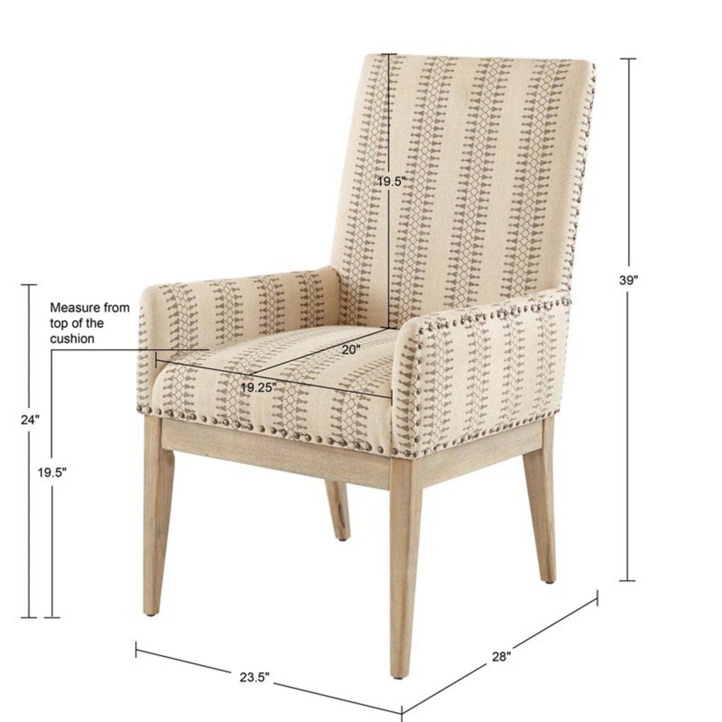 Rika High Back Dining Armchair Set of 2 Natural
