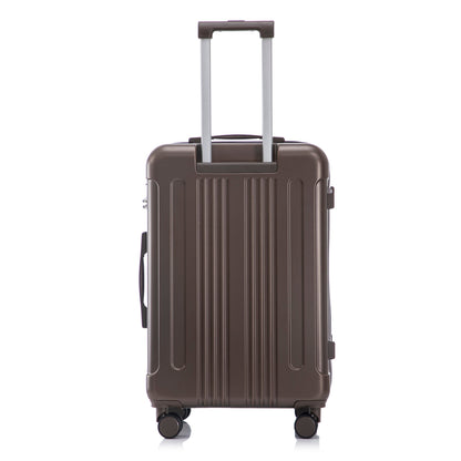 3 Piece ABS Spinner Wheel Luggage Set brown hard-shell suitcase with extended silver telescoping handle and four spinner wheels on Tampa Home & Garden Store