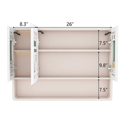 Aluminium medicine cabinet mirror with khaki interior and 3-color LED defogging function on Tampa Home & Garden Store