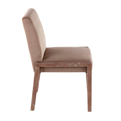Contemporary chair set of 2 with foam-padded brown seats and wood frames on Tampa Home & Garden Store