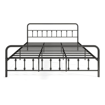 Estructura de cama con cabecero y almacenamiento bajo la cama, color negro, tamaño King