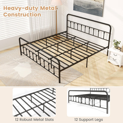 Estructura de cama con cabecero y almacenamiento bajo la cama, color negro, tamaño King