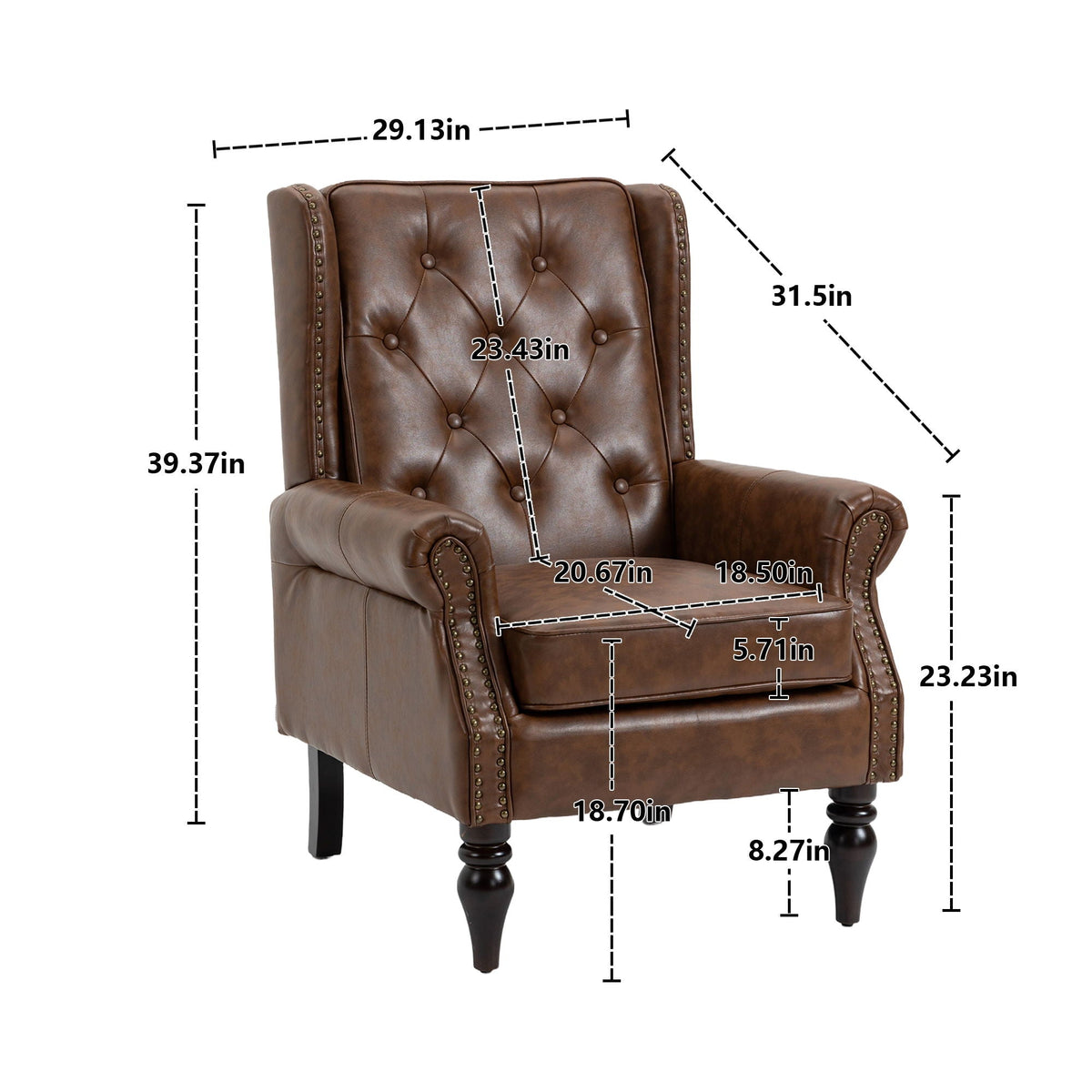 Comfortable and Modern Armchair With Wood Legs
