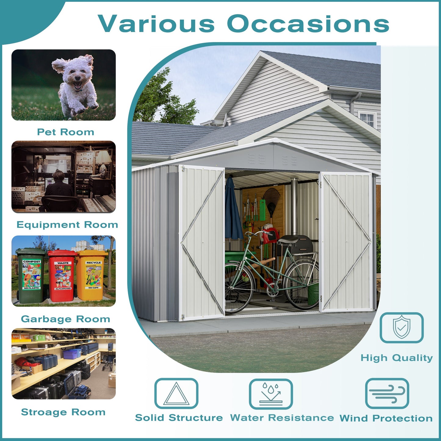 10 By 12 Feet Galvanized Steel Storage Shed