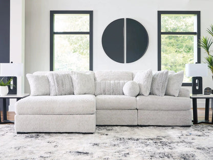 Cuddle Plush Sectional sofa in light cream fabric, stationary by Unique Piece Furniture on Tampa Home & Garden Store